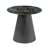 โต๊ะข้าง รุ่น ELEXA ขาเทาด้าน TOP หินอ่อนเทียม Blue Jade