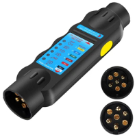 12V Trailer Tester 7 Pin Adapter Diagnostic Tools Wiring Check Light Test Plug Socket Car Truck Caravan Accessories Universal
