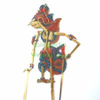 Wayang kulit Kresna Mini [Tinggi wayang 19cm/Tinggi total 29cm]