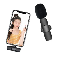 2.4G Wireless Microphone Clip-on Portable Lapel Lavalier Wireless Microphone For Vlog Online Live Broadcasting