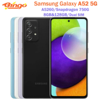 Samsung Galaxy A52 5G A5260 Dual Sim Mobile Phone 8GB&amp;128GB Octa Core 6.5" 4 Rear Cameras NFC Snapdragon 750G 4500mAh Cellphone