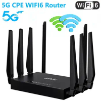5G CPE WIFI6 Router 4*LAN 1*WAN Port WIFI Router with SIM Card 5dBi High Gain Antenna Wireless Router 2.4G+5.8G Gigabit Ethernet