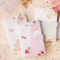 B6 Girl Diary Color Pages Illustration Magnetic Button Cute Animal Notebook Student Planner Agenda Notepad Diary Book 192 Pages