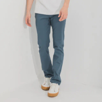 【Hang Ten】男裝-SLIM FIT修身五袋款長褲-灰藍