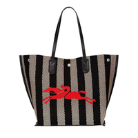 HOT★Fashion longchamp bag for women new Roseau stripe long champ Tote Bags large long handle one shoulder handbag shopping bag