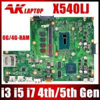 X540LJ Laptop Motherboard I3 I5 I7 4th 5th gen CPU 0GB 4GB RAM For Asus X540LJ X540L F540L X540 Notebook Mainboard