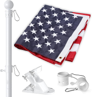 American Flag and Flag Pole for House Outside 5ft Heavy Duty Flag Pole Kit with 3x5 Embroidered USA 