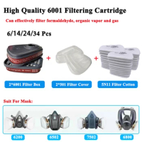 6001 Cartridge Box 5N11 Cotton Filters Set For 3m 6200/6502/7502/6800 Dust Gas Masks Chemical Painting Spraying Respirator