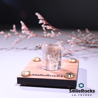 【SmileRocks 石麥】橢圓形彩幽靈柱 2.7x2.1cm(異象水晶 附SmilePad 6x6底板)