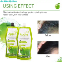 Mokeru 500ml*2 Black Hair Dye Shampoo Organic Easy Use 5 Mins Fast Result Apple Hair Color Cream For Cover Gray White Hair