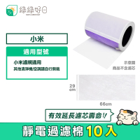 【綠綠好日】適用 小米 淨化器 空氣清淨機濾網 靜電過濾棉(10入組)