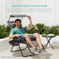 Lounge chair, foldable zero gravity outdoor lounge chair with adjustable sunshade, headrest, and mesh folding lounge chair
