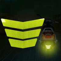 Motorcycle Stickers Reflective Warning Trapezoidal Arrow Tail Fender Warning Night Driving Safety Mark Sticker Motorcycle Decal