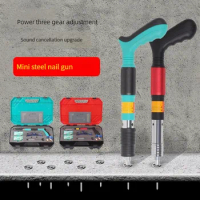 Automatic Manual 3 Gear Mini Steel Nail Gun Quick Shot Easy to Operate Cordless Carpentry Hand Tool Staple Riveter Power Tool