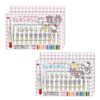 小禮堂 Sanrio 三麗鷗 大集合 12色蠟筆 附著色紙