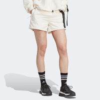 Adidas W C ESC Short HU0235 女 短褲 運動 休閒 高腰 舒適 拉鍊口袋 戶外風 粉筆白