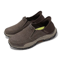 【SKECHERS】休閒鞋 Respected-Holmgren Slip-Ins 男鞋 棕 帆布 緩震 無鞋帶 懶人鞋(204809-BRN)