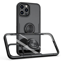 เคส iPhone 13 Pro Max 13 Mini 12 11 XS Max XR 6 7 8 Plus SE 2020 ที่วางแหวนแม่เหล็ก เคสใส TPU + PC เ