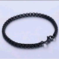 Gelang Titanium Model Rolo Hitam Tahan Karat dan Tahan Lama - Bracelets Elegan Tali