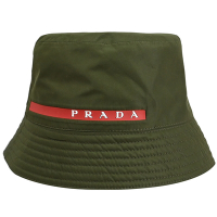 PRADA 品牌LOGO印花設計尼龍漁夫帽/遮陽帽(橄欖綠)
