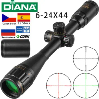 DIANA 6-24X44 hunting tactical optics cross red light rifle scope Green Red Illuminated sniper rifle scope airsoft air weapons