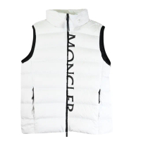 【MONCLER】品牌英字LOGO雙向拉鍊羽絨背心(白/黑)