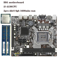 H81M-E/M51AD/DP MB Intel H81 PC Motherboard LGA 1150 MATX 1150 Motherboard+i3 4130CPU+2pcs ddr3 8GB 1600mhz ram Mainboard H81