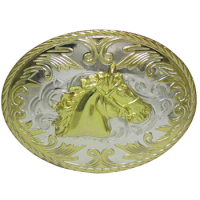 Oval Gold Silver Color Horsehead Belt Buckle For Men Western Cowboys Fashion Thread Edge пряжка для ремня Dropshipping