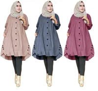 Baju Tunik melisa Variasi warna KREM ABU MARUN HIJAU BIRU Tunik Wanita supernova Cream Maroon Grey T