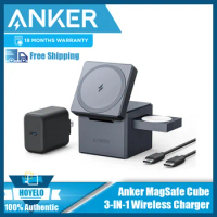 Anker 3 in 1 Rubik's Cube with MagSafe Wireless Charger Magnetic Suction Compatible Phone Earphone Watch