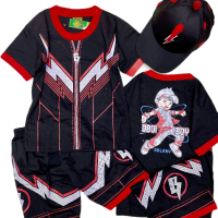 KAOS ANAK BOBOIBOY SETELAN ANAK BOBOIBOY API DAN HITAM BISA DITAMBAB TOPI Fashion liburan xl setelan