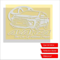 Stiker Variasi Kaca Mobil Toyota Avanza 2025 Putih Abu-Abu Putih