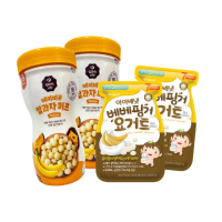 【ivenet】香蕉餅乾 綜合4包組合 共140g/組(韓國原裝進口 優格餅乾 無添加 入口即融 韓國產大米)