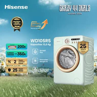 Hisense Mesin Cuci WD105R5 Front Loading Kapasitas 10.5KG 1 Tabung Bukaan Depan Active Water Plus (B