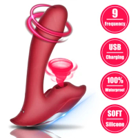 9 Speeds Nipple Sucker Clitoris Stimulator Remote Control Dildo G Spot Vagina Clit Sucking Vibrator for Women