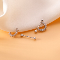 925純銀字母D耳環女夏年新款潮簡約耳釘氣質螺絲擰扣耳骨耳飾
