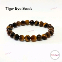 Tiger Eye Bracelet 8mm Stretchable Rudhra Gayatri Natural Gemstone