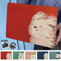 可愛的油畫小狗打印盒適用於 2024 Macbook M3 Air15 A3114 Air13 A3113 Pro14