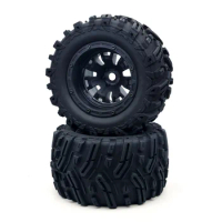 MX-07 2Pcs 188mm Tire Wheel Tyre 8752 8753 for ZD Racing MX-07 MX07 MX 07 1/7 RC Car Spare Parts Accessories,Black
