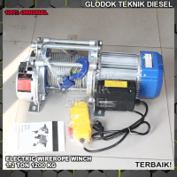 Winch Electric Hoist 1200KG Katrol Elektrik Winch 1200 KG 1.2 Ton 120 M Wire Rope - 30 meter