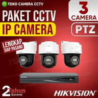 PAKET CCTV IP CAMERA PTZ HIKVISION 2MP 4MP 4 CHANNEL 3 KAMERA 4MP TANPA HARDDISK