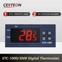 ตัวควบคุมเทอร์โมสตัทดิจิทัล STC 1000/3000 รีเลย์ไมโครคอมพิวเตอร์ 12V/24V/220V สำหรับระบบทำความร้อนแล