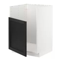 kabinet dasar u wastafel TALLSJÖN, putih/Lerhyttan diwarnai hitam, 60x60x80 cm