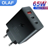 Olaf 65W/105W USB Charger 3 Ports Fast Charge Type C Charger QC3.0 Mobile Phone Charger Adapter For iPhone Tablet Samsung HUAWEI