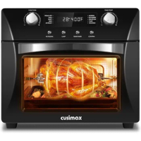 10-in-1 Convection Oven, 24QT Air Fryer Combo, Countertop Air Fryer Toaster Oven with Rotisserie &amp; Dehydrator,Black