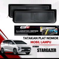 Tatakan Dudukan Plat Nomor Mobil Lampu Led Biru-Merah 46 Cm Stargaser White-Red