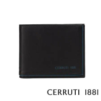 【Cerruti 1881】限量2折 義大利頂級小牛皮8卡皮夾 全新專櫃展示品(黑色 CEPU05421M)