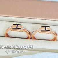 Cincin Fashion Italy Silang H Emas Rosegold 750 kadar 17k sz16-2,32gr
