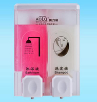 奧力奇BQ-6912/6912D雙頭皂液器酒店皂液盒手動皂液機塑料壁掛式