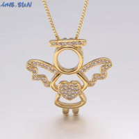MHS.SUN Newest Cubic Zircon Angels Pendants Necklace Gold Plated Chain Necklace For Women Vintage Design Fashion Jewelry 1Pcs